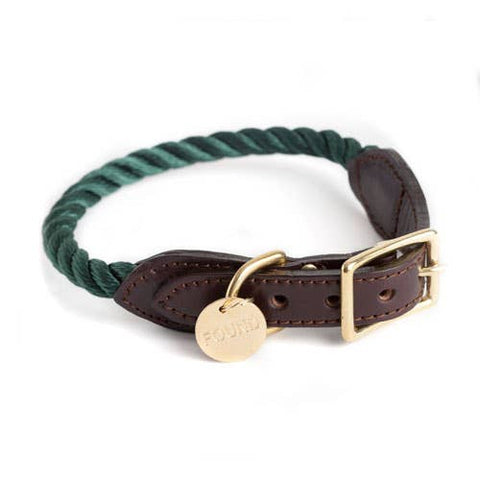 Found My Animal - Hunter Green Rope Cat & Dog Collar