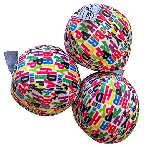 Midlee Designs - Midlee Plush Birthday Balls Dog Toy - Set of 3