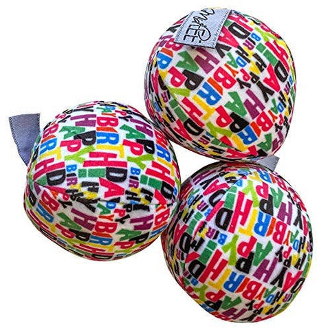 Midlee Designs - Midlee Plush Birthday Balls Dog Toy - Set of 3