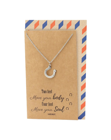 Quan Jewelry - Lacey Lucky Horseshoe Necklace, Gifts for Horse Lovers